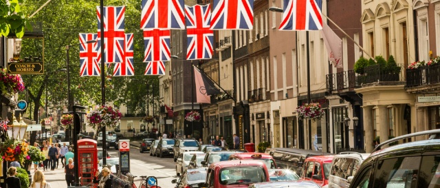 Una animada calle en Inglaterra